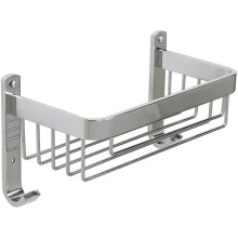 Croydex Aluminium Large Basket, Stainless-Steel, Chrome, 12.5x26x14 cm