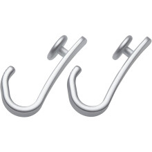 Sealskin Easy Roll Hooks, Matt Aluminium, 2.3 x 5.2 x 1 cm
