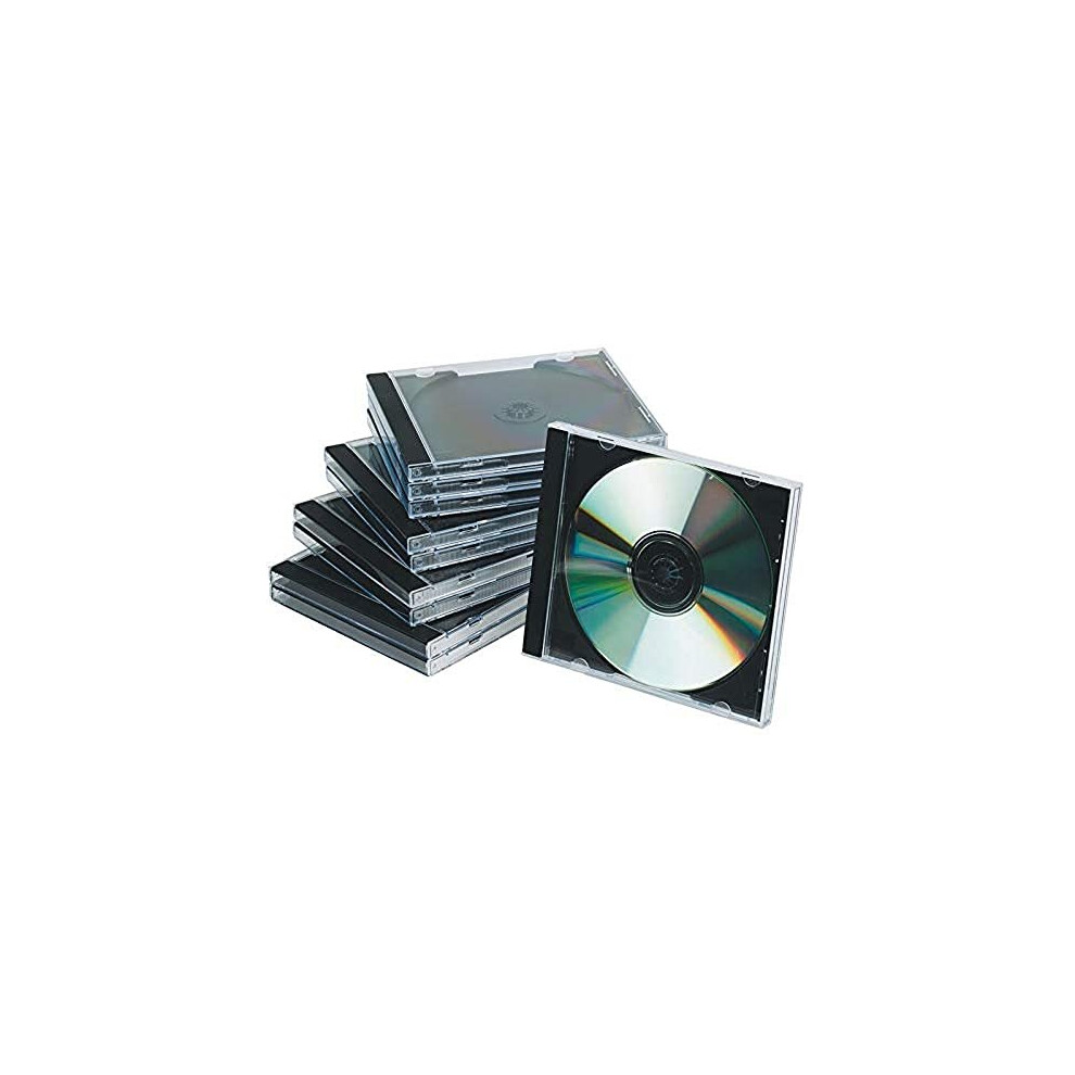 Q Connect KF02209 Cd Jewel Case - Black/Clear (Pack of 10)