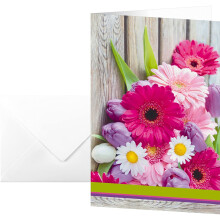 SIGEL DS001 Greeting card "Colorful", 11,5 x 17 cm (23 x 17 cm), blank, 10 pcs. incl. 10 envelopes