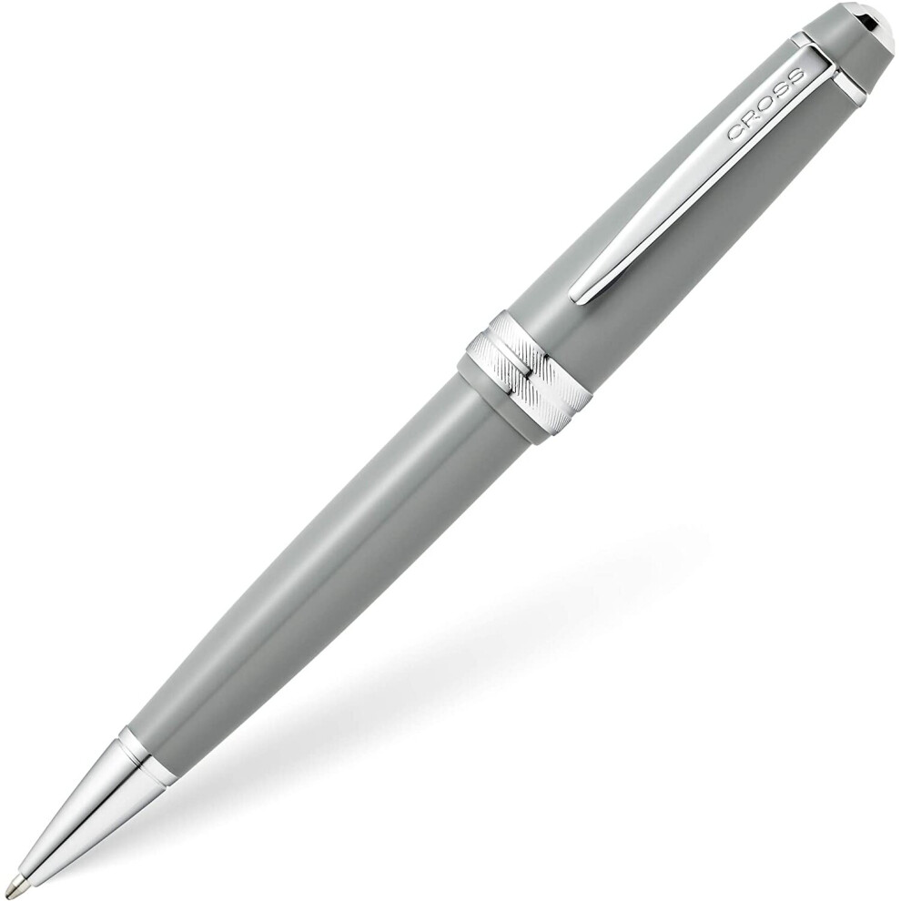 Cross Bailey Light Polished Grey Resin Ballpoint Pen INCL. Premium Gift Box - Refillable Medium Ball Pen, Glossy Gray