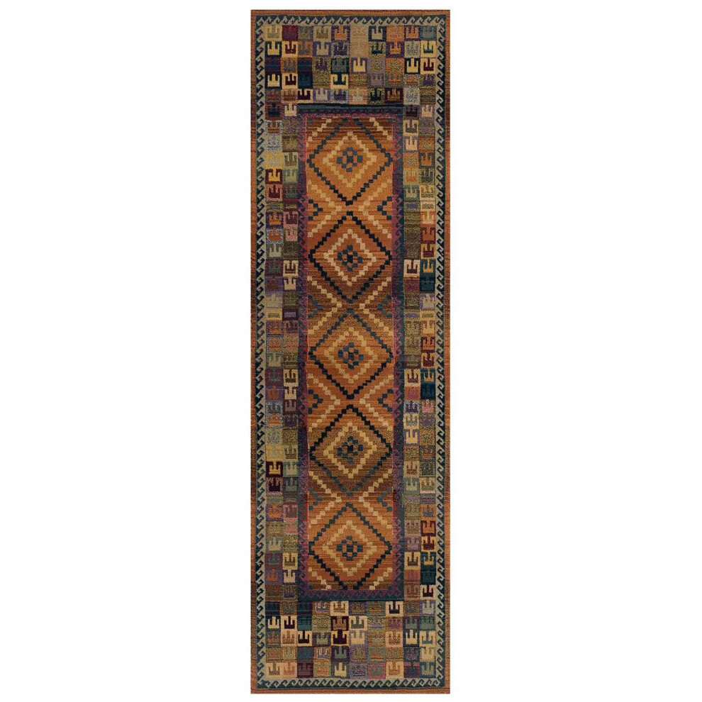 (Gabbeh - MULTI, Runner: 68 x 235 cm) Modern Tribal Area Rugs Small Extra Large Hallway Runner Living Room Bedroom Soft Carpet Mat