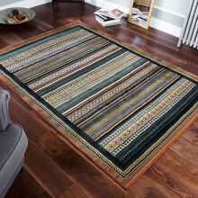 (Gabbeh Fine Striped - BEIGE, 120 x 180 cm) Modern Tribal Area Rugs Small Extra Large Hallway Runner Living Room Bedroom Soft Carpet Mat