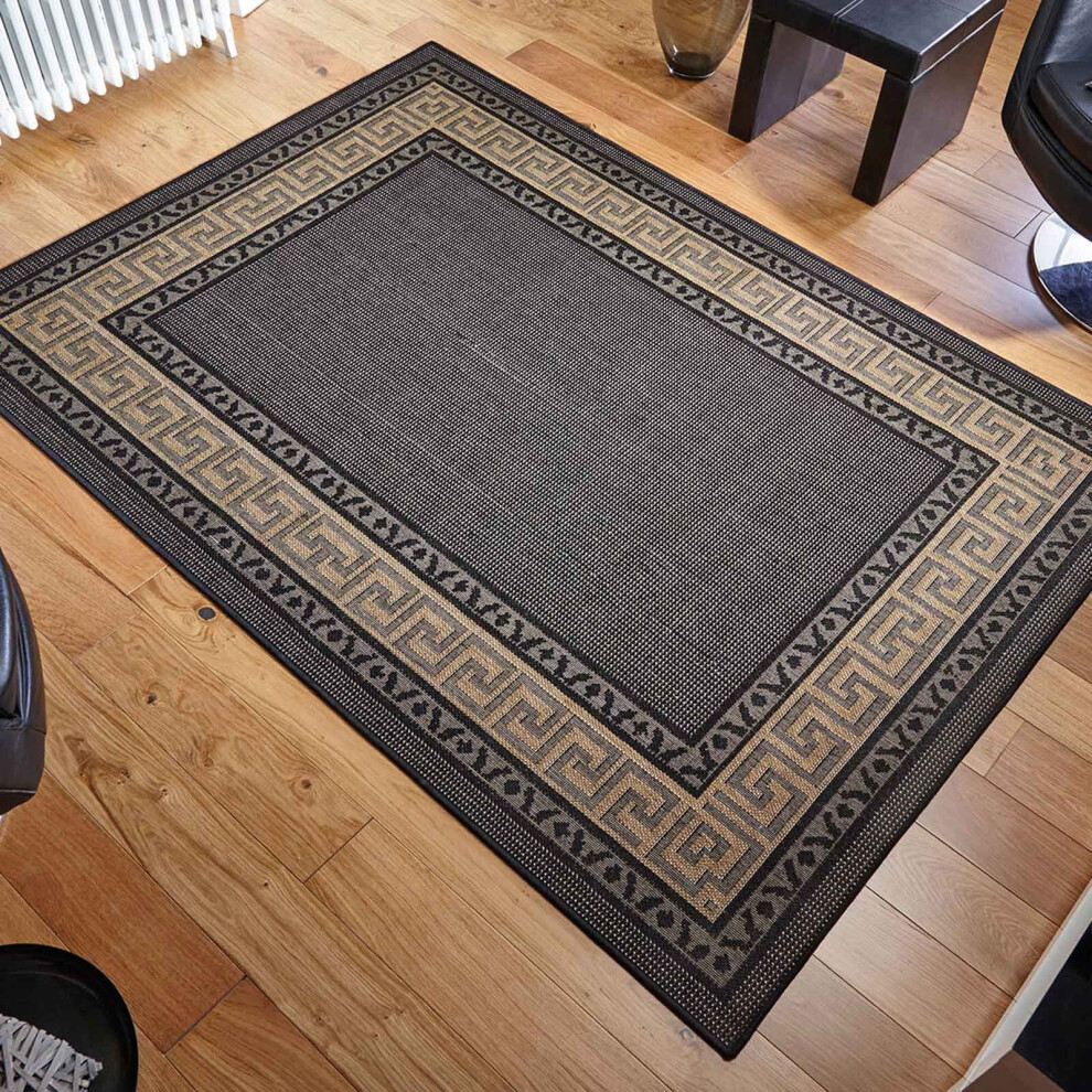 Greek - Black, 160 x 225 cm) Non Slip Outdoor/Indoor Flatweave Rugs Patio  garden Small Extra Large Mats Hall Runner Modern Geometric Trellis Greek  Key Checkered Rugs on OnBuy