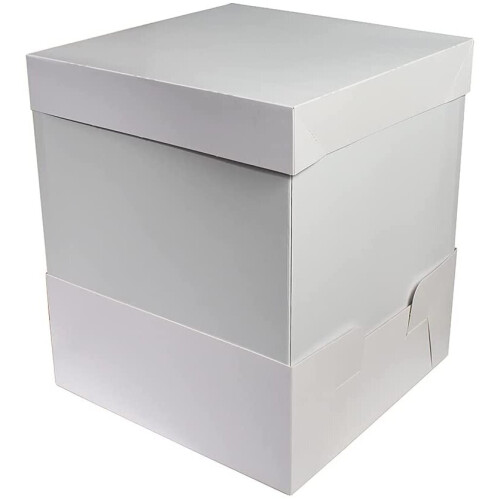 Culpitt 8 Inch Square Silver Cake Drum Board & White Cake Box Combo 2