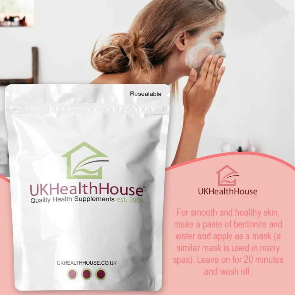 Ukhealthhouse Calcium Bentonite Fullers Earth Pure Fine Powder Natural Cleansing, Healing 500G