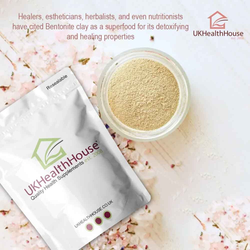Ukhealthhouse (Calcium Bentonite Fullers Earth Pure Fine Powder Natural Cleansing, Healing 250G) Calcium Bentonite Fullers Earth Pure Fine Powder Natural Cleansing,