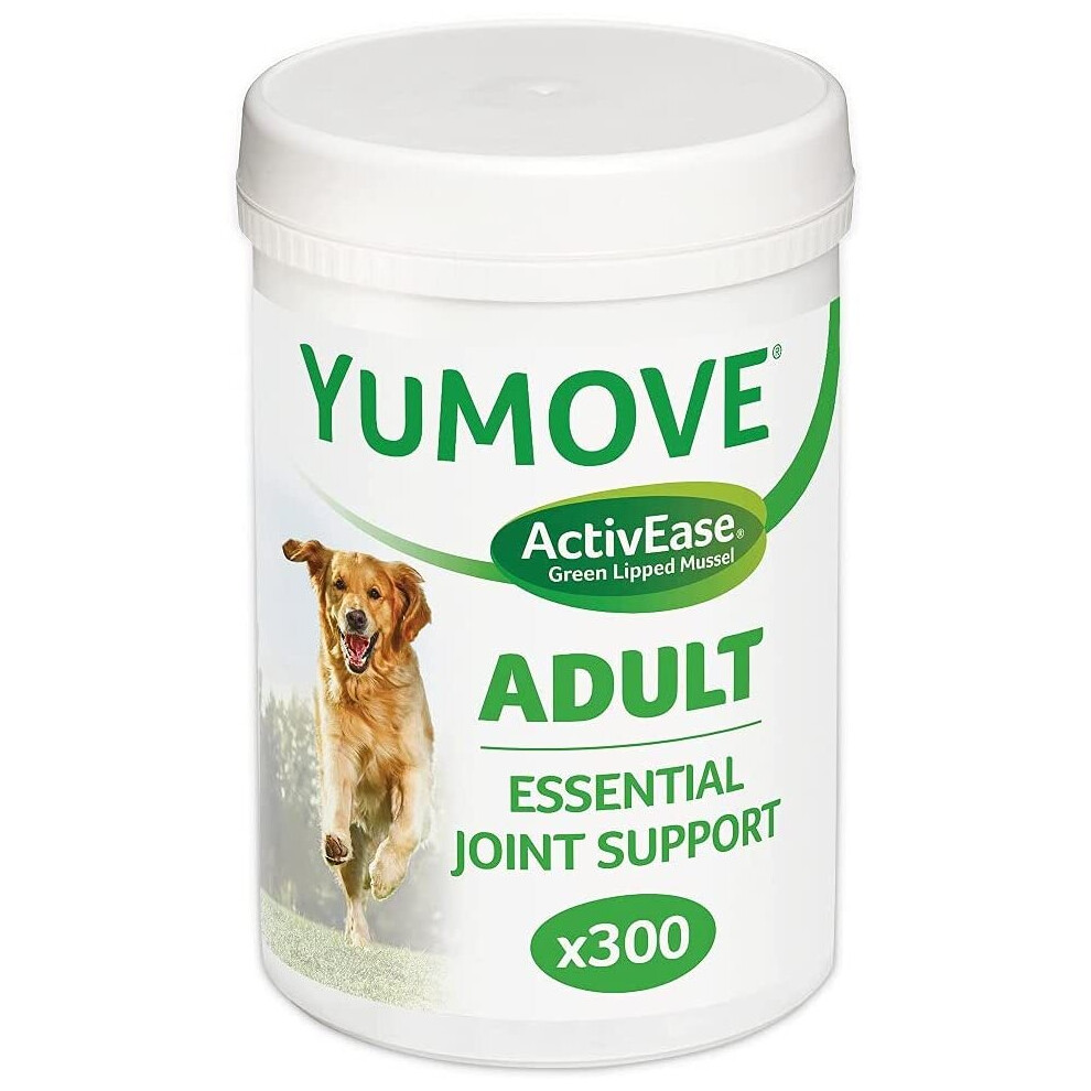 Lintbells | YuMOVE Adult Dog | Hip and Joint Supplement for Stiff Adult Dogs, with Glucosamine, Chondroitin, Green Lipped Mussel | Aged 6 to 8 | 300