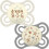 MAM MAM Perfect Night Soothers 0+ Months (Pack of 2), Thinner and Softer Baby Soothers with Self Sterilising Travel Case, Newborn Essentials, White/Grey 1