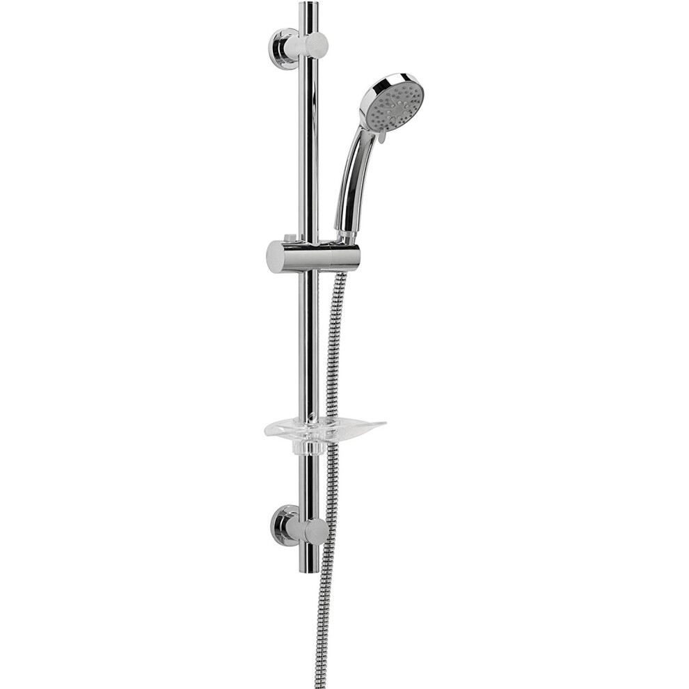 Croydex Am169341 Essentials Three Function Shower Set Includes Handset/ Hose/ Riser Rail, Chrome 69.4 X 16.2 X 5.8 Cm