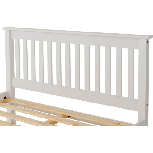 (White) Monaco 4FT 6inch Double Low Foot End Bed Frame 2