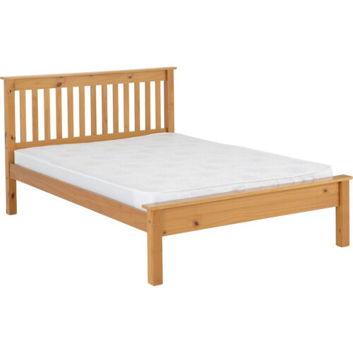 (Antique Pine) Monaco 4FT 6inch Double Low Foot End Bed Frame 2