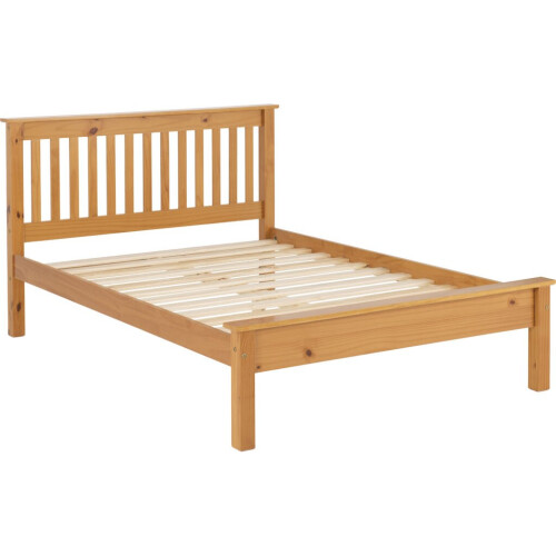 (Antique Pine) Monaco 4FT 6inch Double Low Foot End Bed Frame