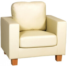 Chesterfield 1 Seater Sofa PU Cream
