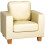 Chesterfield 1 Seater Sofa PU Cream 1