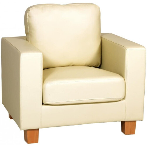 Chesterfield 1 Seater Sofa PU Cream