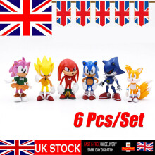 6PCS Sonic the Hedgehog Action Figure Cake Toper Birthday Gift Kids Toy