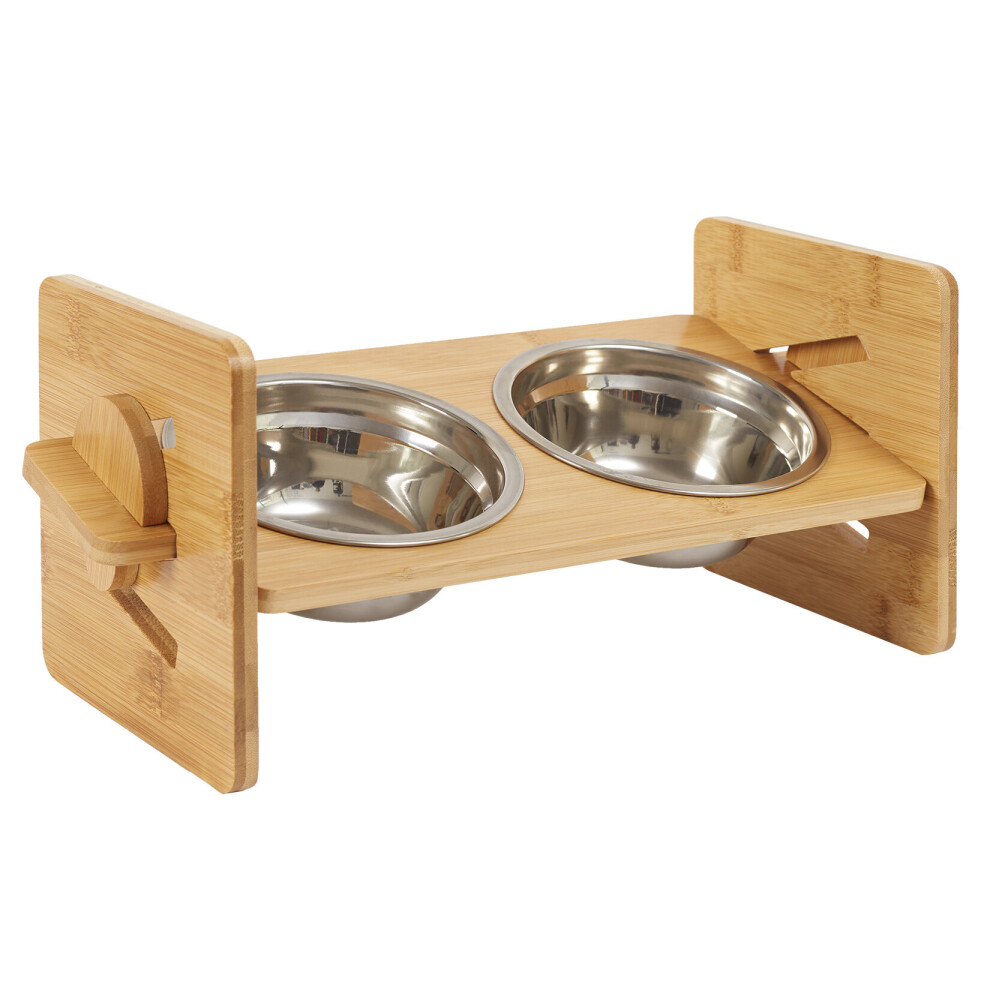 Bingopaw Adjustable Double Bowls Elevated Cat Bowls Water Food Cat Bowls