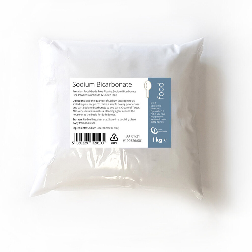 1kg SODIUM BICARBONATE/ BAKING SODA/ BI CARB - Fine Powder Food Grade