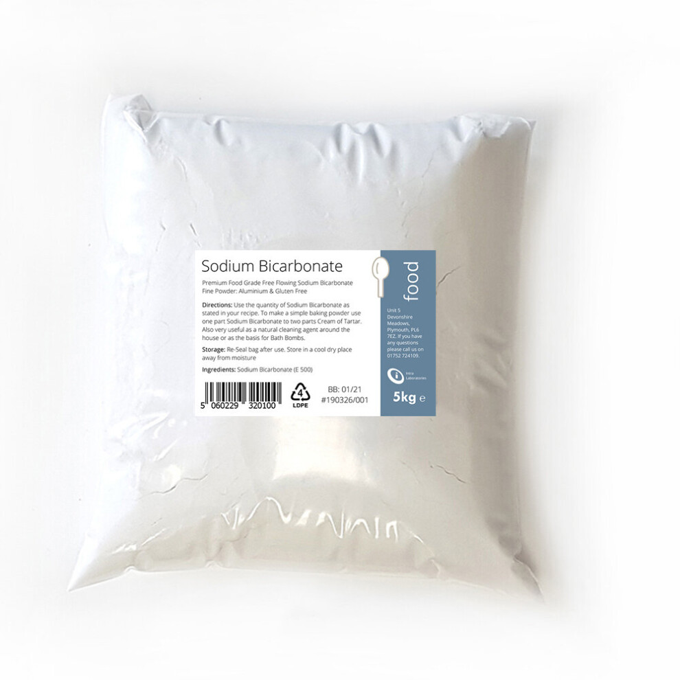 Intralabs 5Kg - Sodium Bicarbonate / Baking Soda / Bi Carb - Fine Powder
