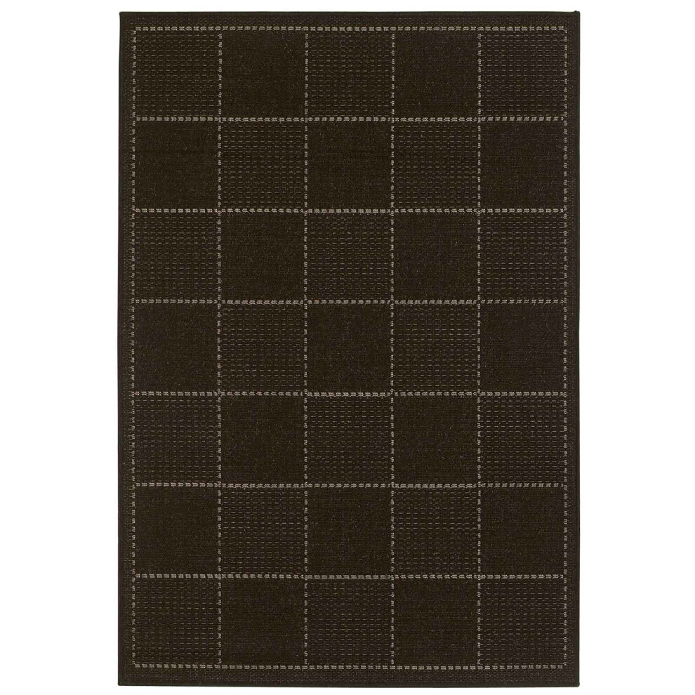 (Check - Black, 50 x 80 cm) Non Slip Outdoor/Indoor Flatweave Rugs Patio garden Small Extra Large Mats Hall Runner Modern Geometric Trellis Greek Key