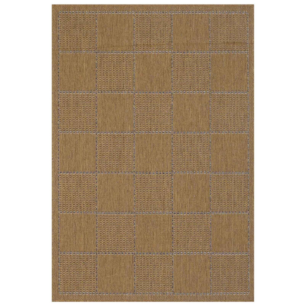 (Check - Natural, 50 x 80 cm) Non Slip Outdoor/Indoor Flatweave Rugs Patio garden Small Extra Large Mats Hall Runner Modern Geometric Trellis Greek Ke