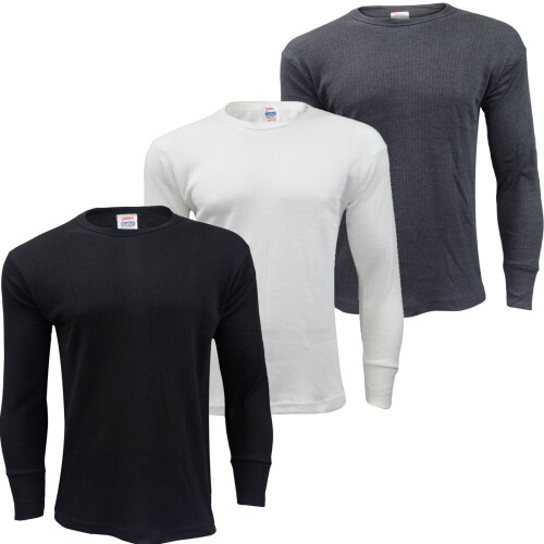 Charcoal, XL) Mens Thermal Long Johns Long Sleeve T-Shirts Top on OnBuy