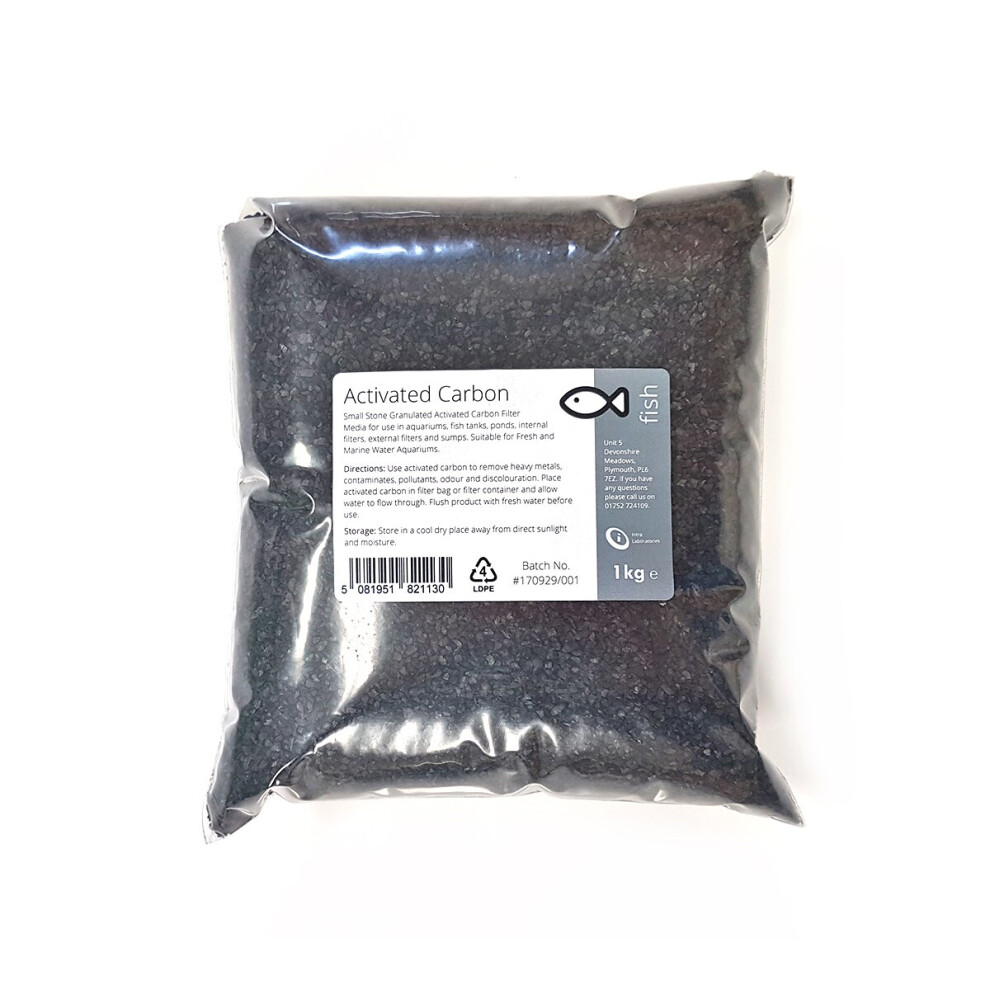 Activated Carbon 1kg - Small Charcoal Granules Fish Tank Filter Media