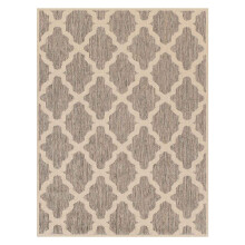 (Trellis - Grey, 160 x 225 cm) Non Slip Outdoor/Indoor Flatweave Rugs Patio garden Small Extra Large Mats Hall Runner Modern Geometric Trellis Greek Key Checkered Rugs