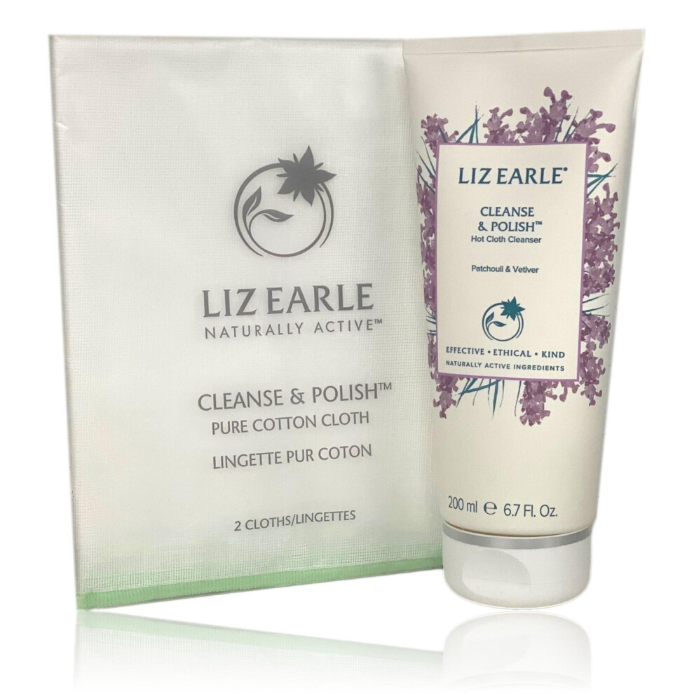 Liz Earle Limited Edition Cleanse & Polish Patchouli & Vetiver 200ml plus 2 cloths