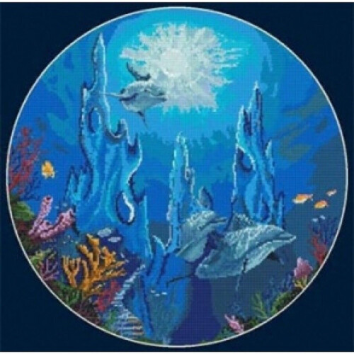 Dolphin Castle Counted Cross Stitch Chart Pattern