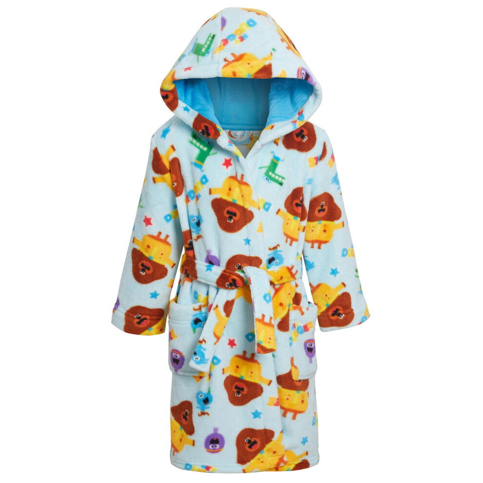 (4 Years) Hey Duggee Dressing Gown Kids Hooded Bathrobe Boys Girls Fleece Character Robe