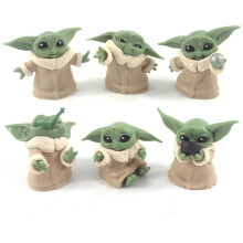6Pcs Star Wars Yoda Figures - Baby Yoda The Child Mini Figures for Cake Toppers, 6cm Collectible Set