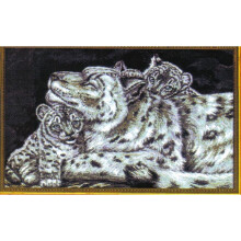 Snow Leopard & Babes Cross Stitch Chart