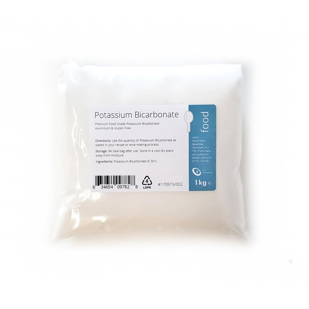 1kg - POTASSIUM BICARBONATE - Highest Quality Food Grade