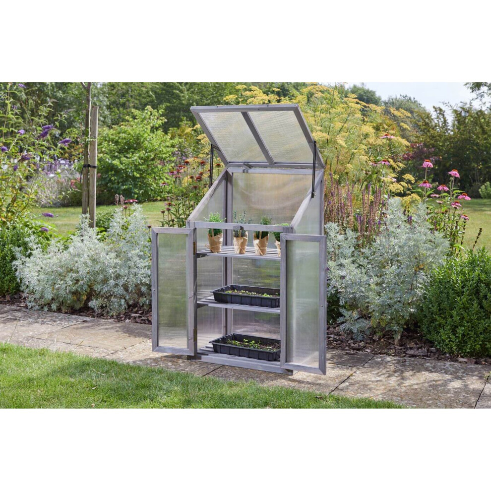 Smart Garden Timber Polycarbonate Frame Grozone 1M Grow Your Own Grey 6511004