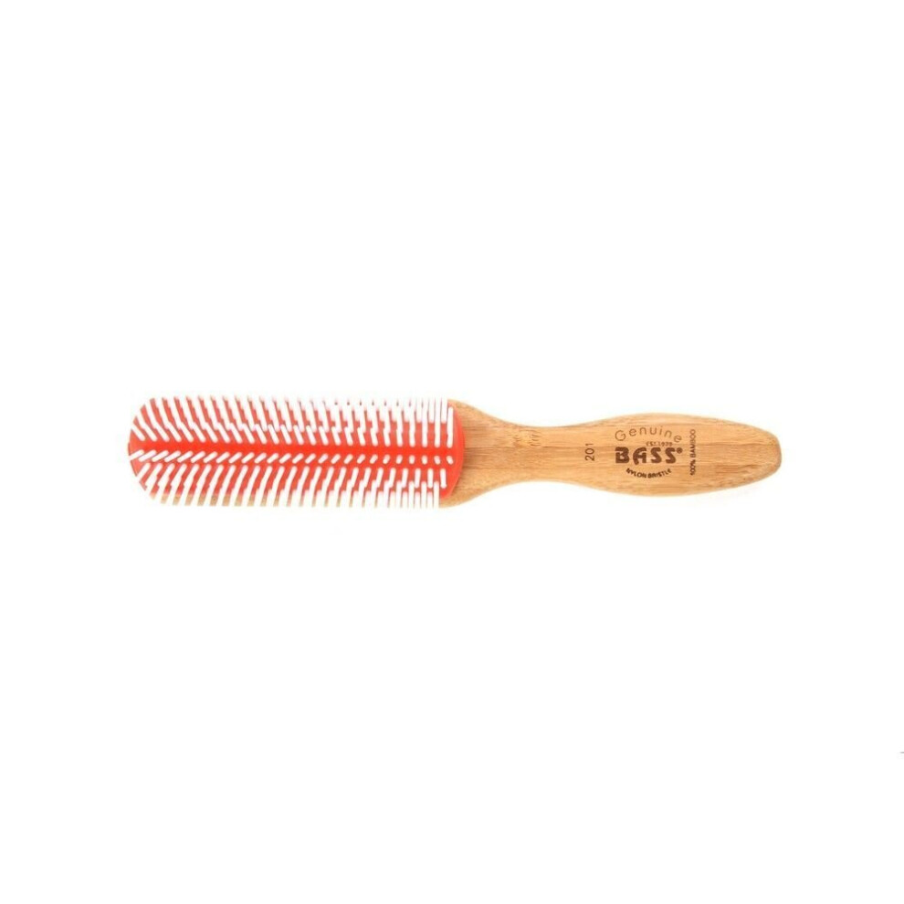 Bass Brushes Bass 9 Row Nylon Bristles Solid Bamboo Styler Brush 201