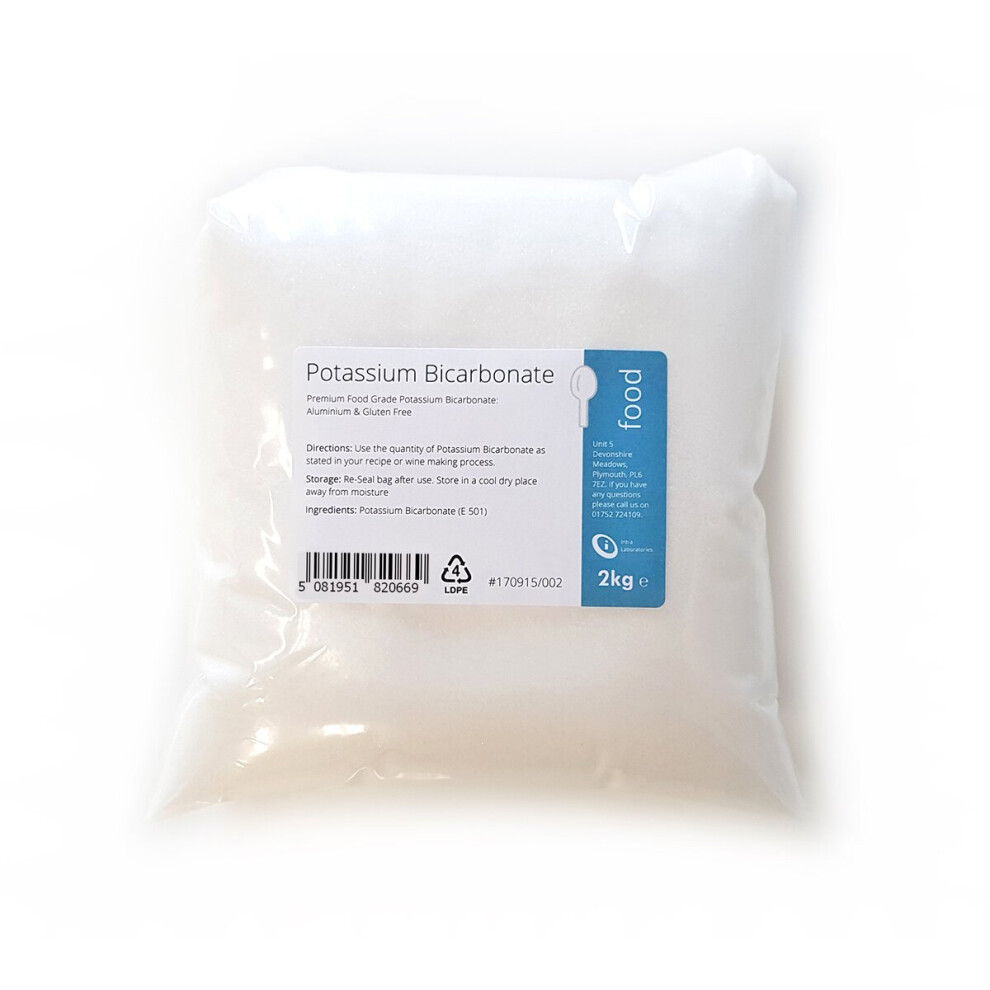 2kg - POTASSIUM BICARBONATE - Highest Quality Food Grade