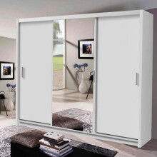 (White ) Miami Sliding Mirror door Wardrobe with LED Light