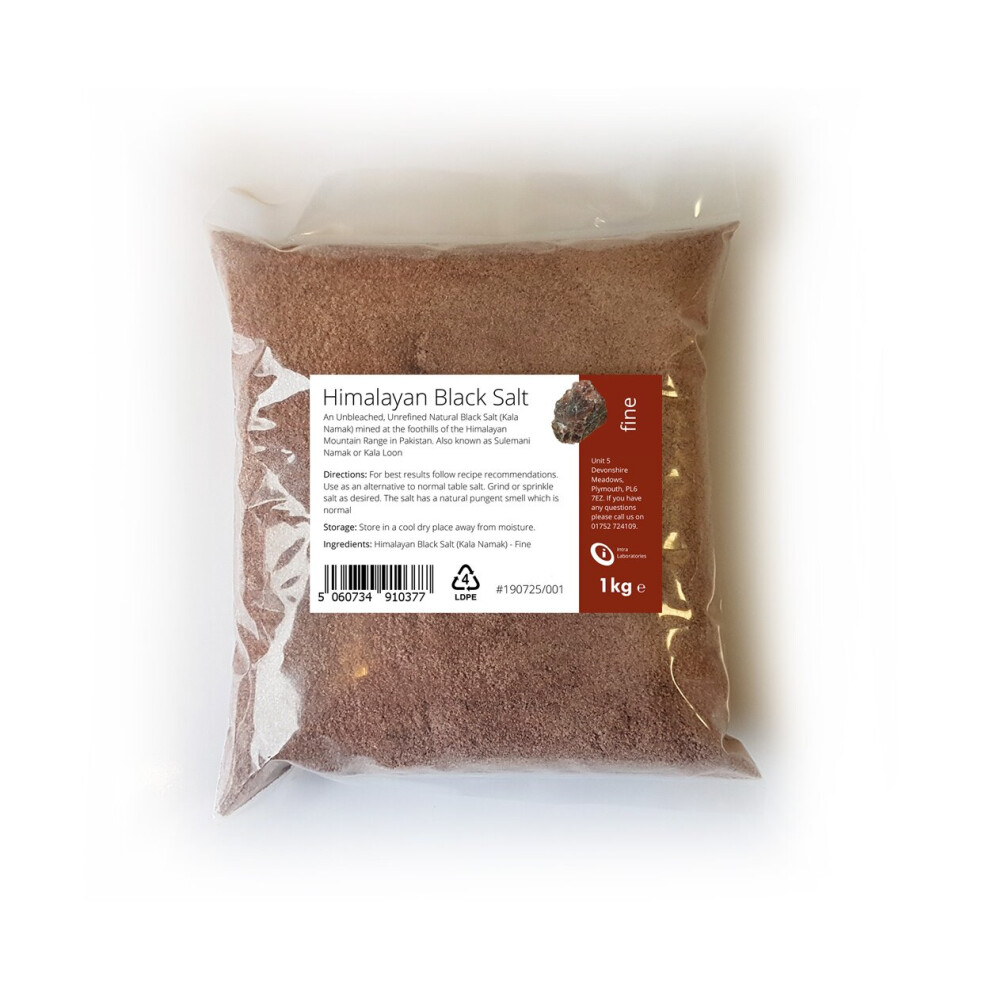 Black Himalayan Salt 1kg - Pure, Organic Food Grade Kala Namak Fine