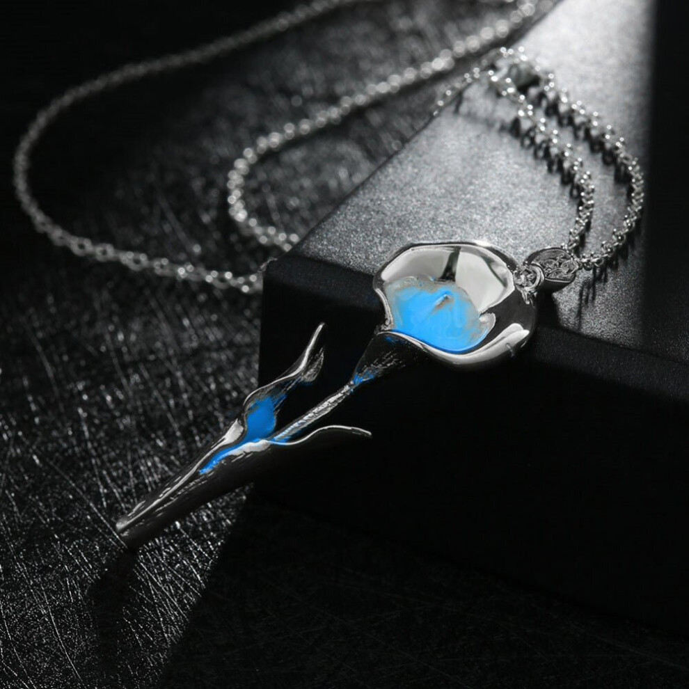 Elegant Women Necklace Bouquet Luminous Silver Jewelry Creative Luminous