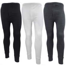 (Charcoal, L) Mens Long Johns Bottoms Casual Thermal Trousers
