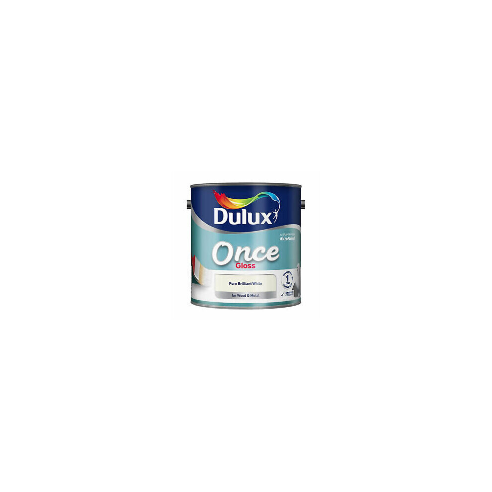 2.5L Dulux Once Gloss Paint - Pure Brilliant White
