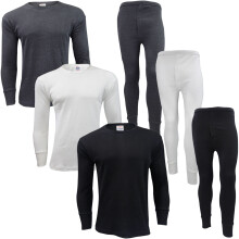 (Charcoal, L) Men Long Johns Set Thermal Trouser Long Sleeve Top