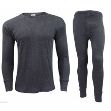 (Charcoal, 2XL) Men Long Johns Set Thermal Trouser Long Sleeve Top