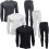 (Black, S) Men Long Johns Set Thermal Trouser Long Sleeve Top 3