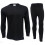 (Black, S) Men Long Johns Set Thermal Trouser Long Sleeve Top 1