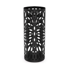 Round Metal Umbrella Stand in Black | M&W
