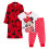 Disney (7-8 Years) Girls Minnie Mouse Dressing Gown + Pyjamas 3pc Matching Set Red Bathrobe + Pjs 1
