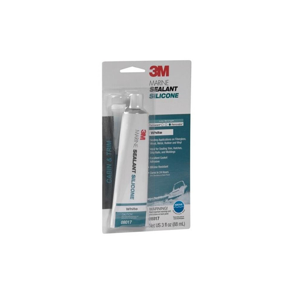 3M 08017 3 oz White Marine Grade Silcone Grade Sealant